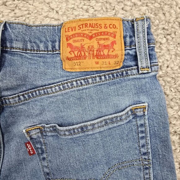 Levi’s 512 Jeans Men 31×32 (Fits 29×29.5) Blue Slim Tapered Fit Light Wash Denim - Picture 8 of 13